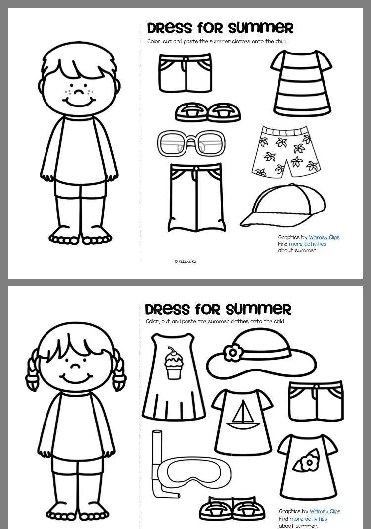 25 Cut And Paste Worksheets Clothes Pdf