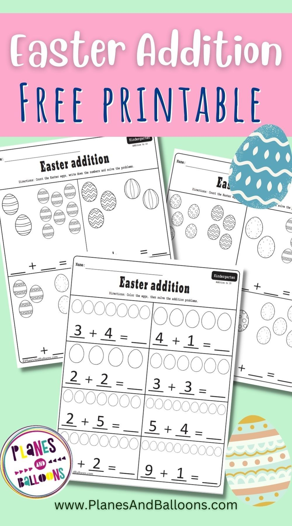 25 Easter Addition Worksheets Kindergarten Free