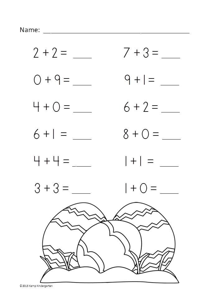 25 Easter Addition Worksheets Kindergarten Free