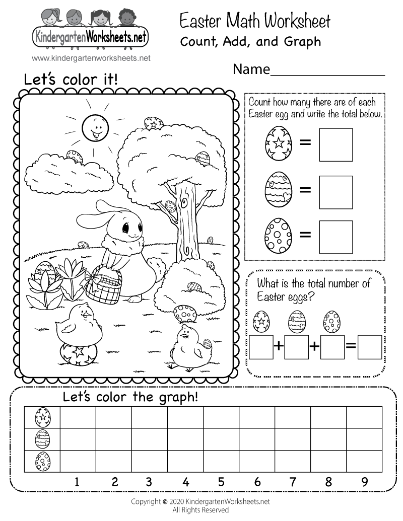 25 Easter Addition Worksheets Kindergarten Free