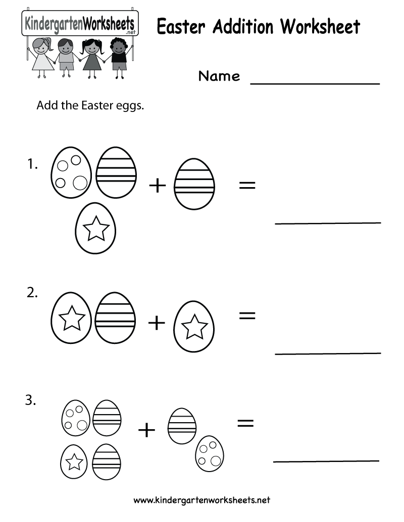 25 Easter Addition Worksheets Kindergarten Pdf