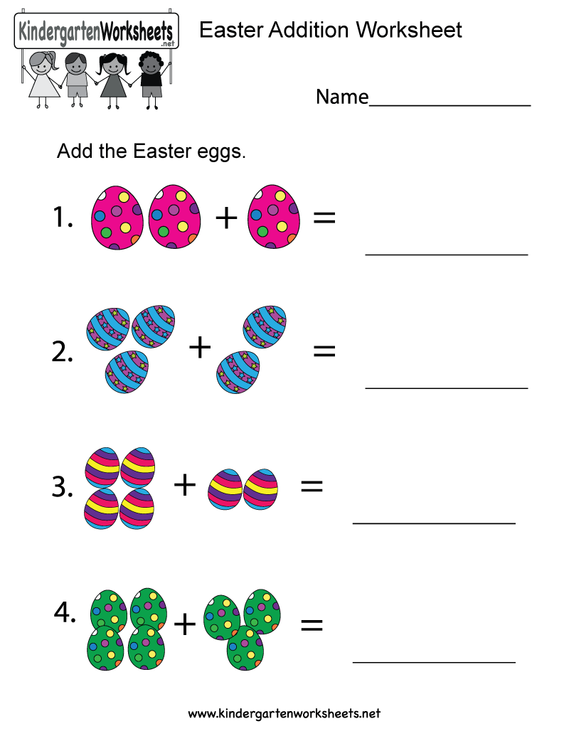 25 Easter Addition Worksheets Kindergarten Pdf