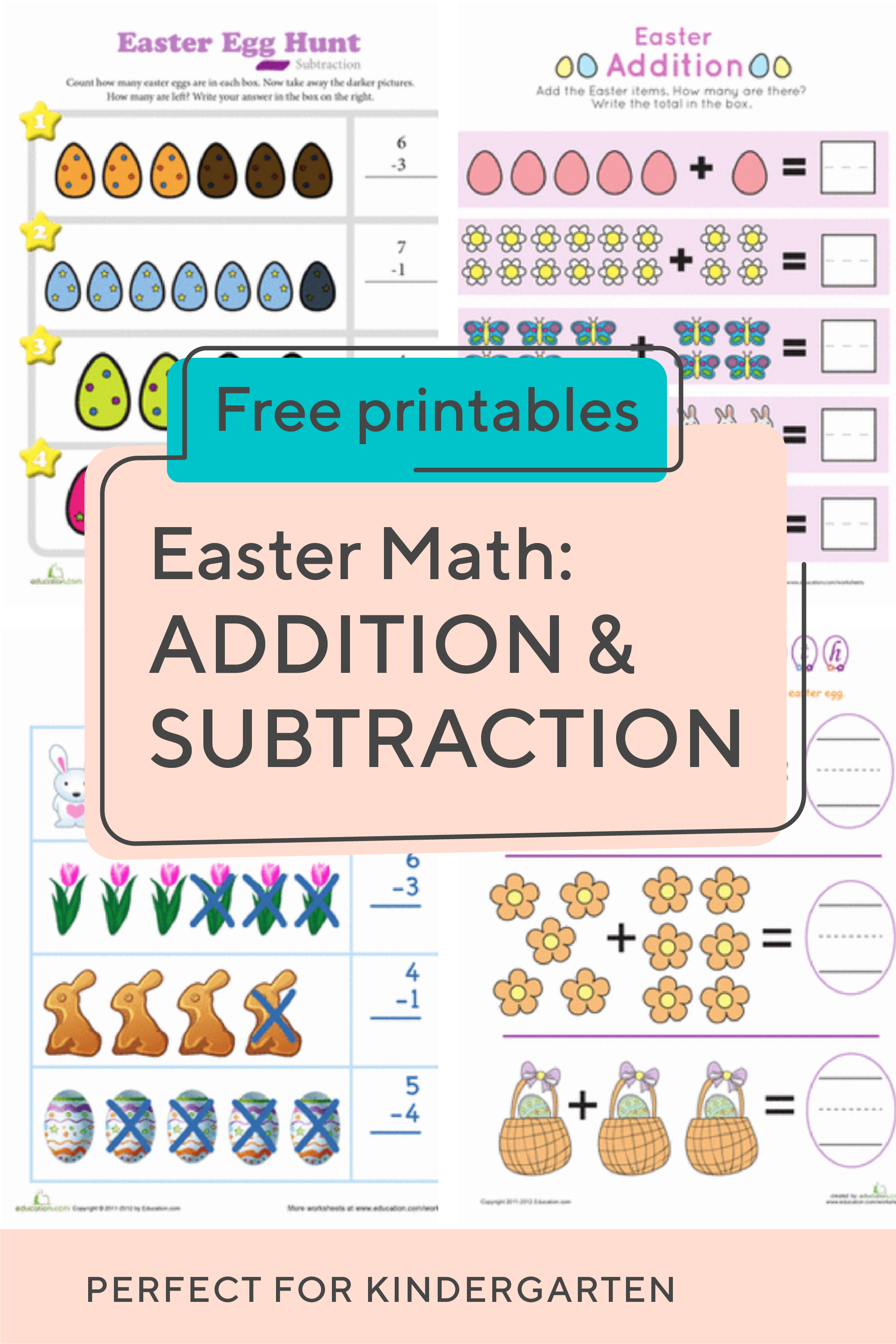 25 Easter Addition Worksheets Kindergarten Pdf