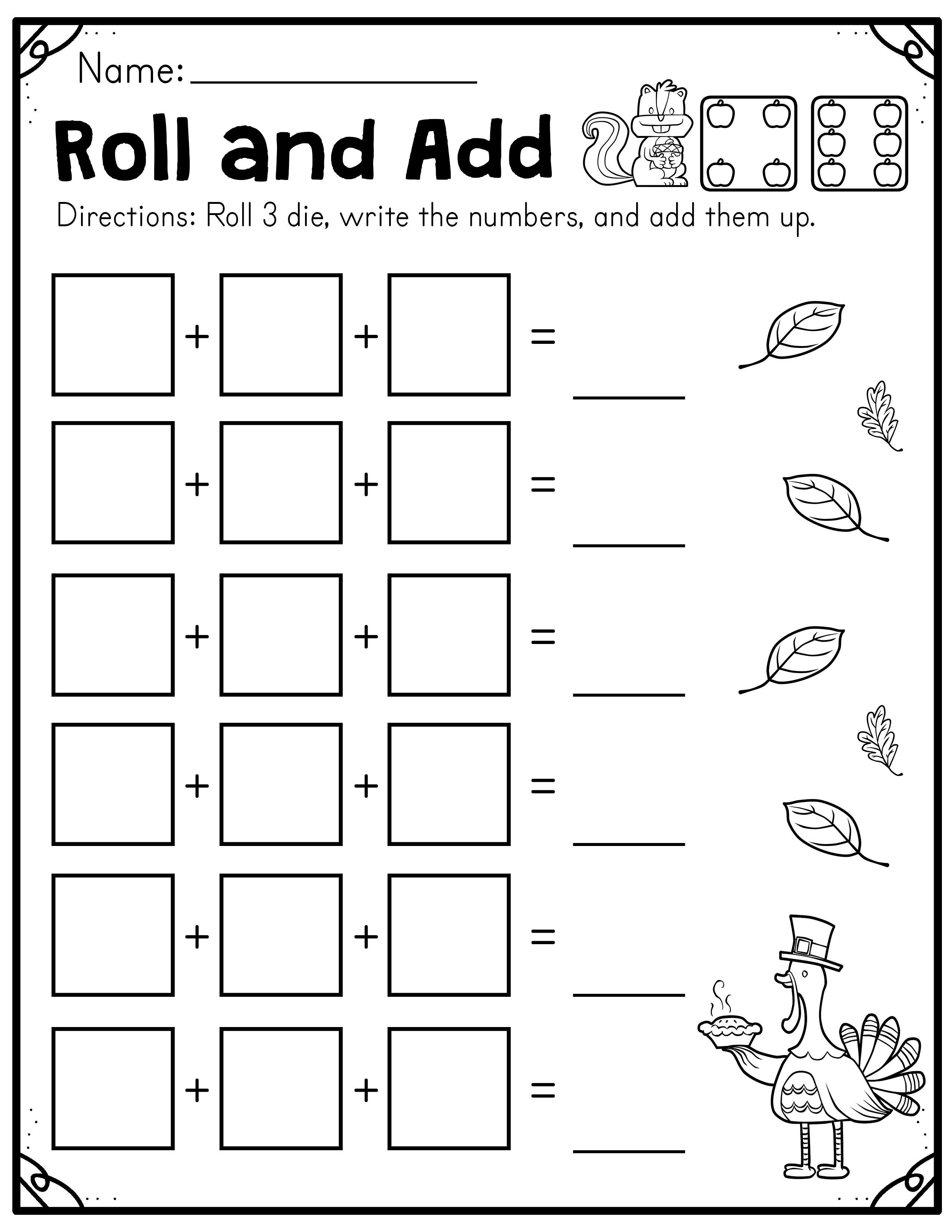 25 Fall Math Worksheets Kindergarten Free