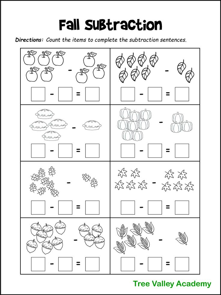 25 Fall Math Worksheets Kindergarten Free