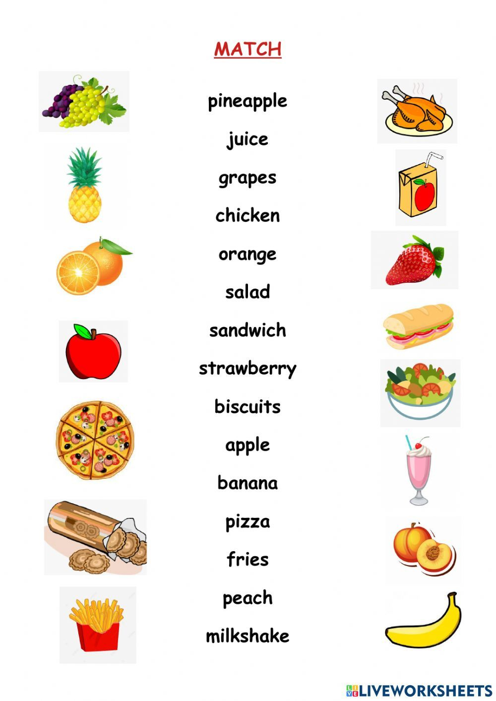 25 Food Vocabulary Worksheets For Kindergarten Free