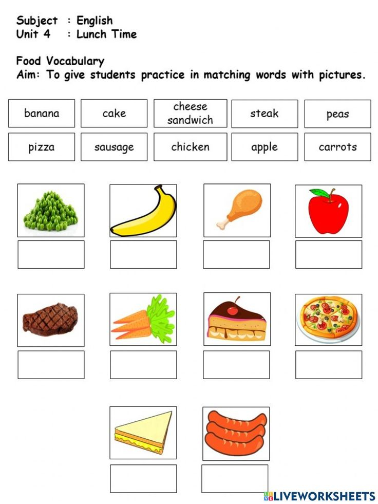 25 Food Vocabulary Worksheets For Kindergarten Pdf