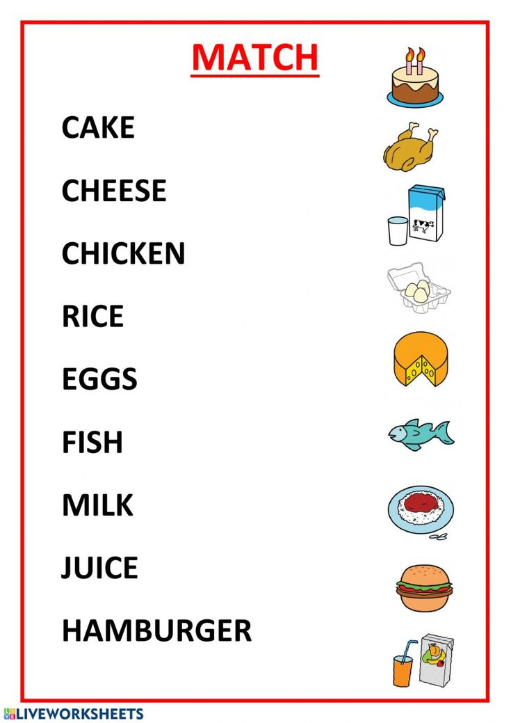 25 Food Vocabulary Worksheets For Kindergarten Pdf