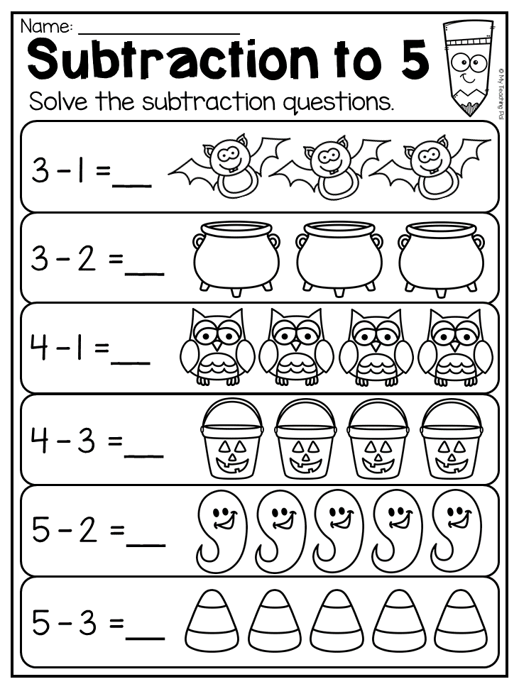 25 Kindergarten Math Worksheets Halloween Free