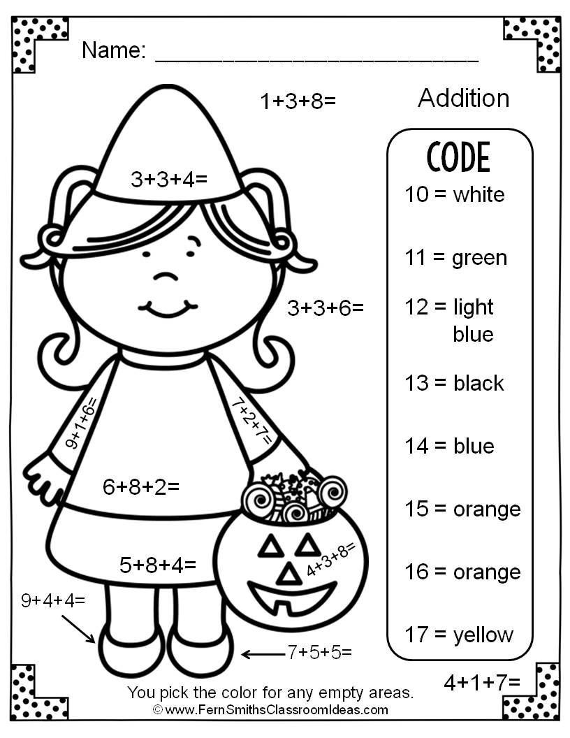 25 Kindergarten Math Worksheets Halloween Pdf