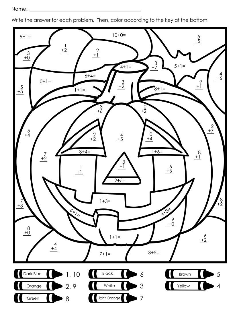 25 Kindergarten Math Worksheets Halloween Pdf