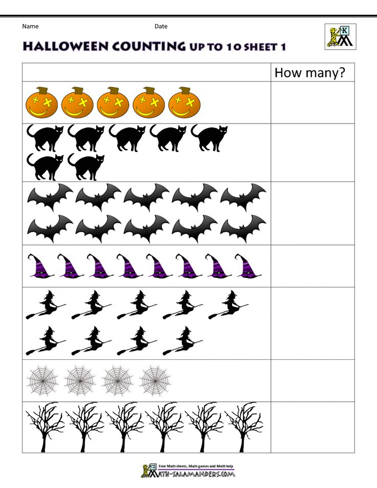 25 Kindergarten Math Worksheets Halloween Pdf