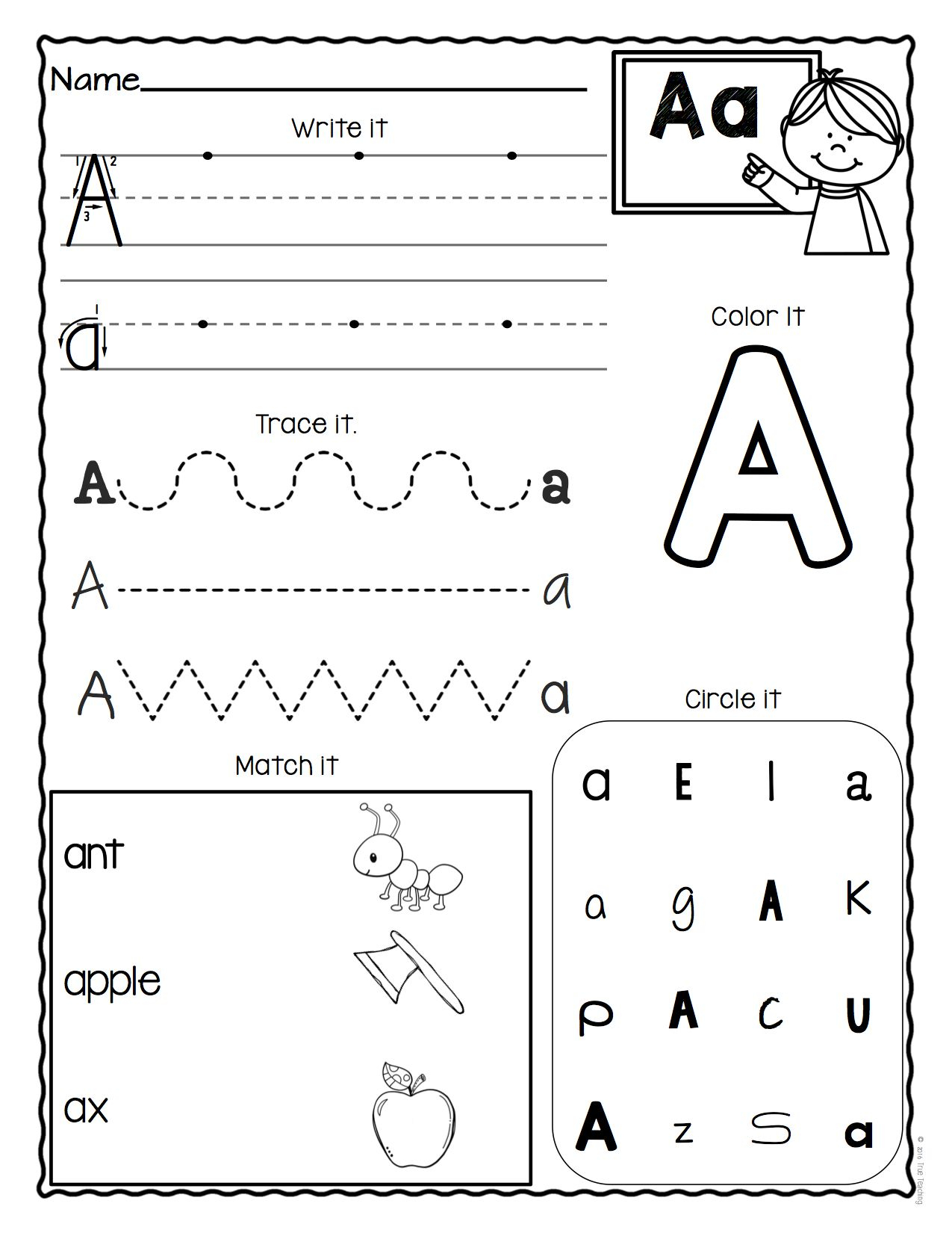 25 Kindergarten Worksheets English Alphabet Letters Free