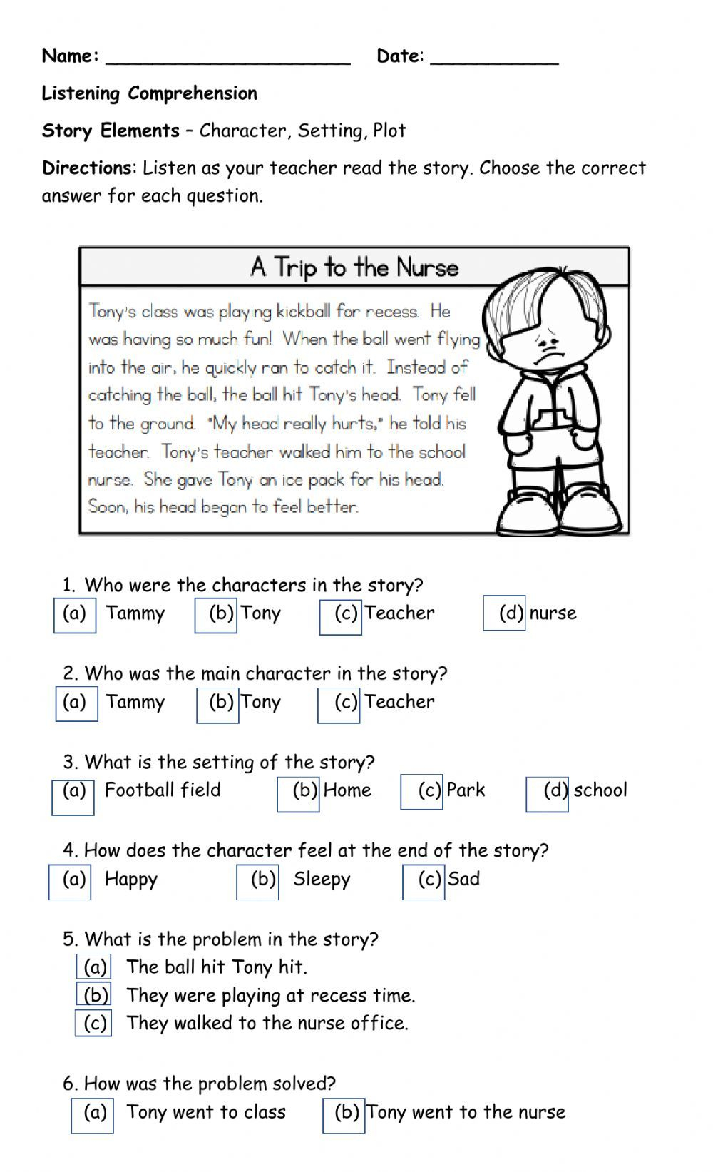 25 Listening Comprehension Worksheets Kindergarten Pdf