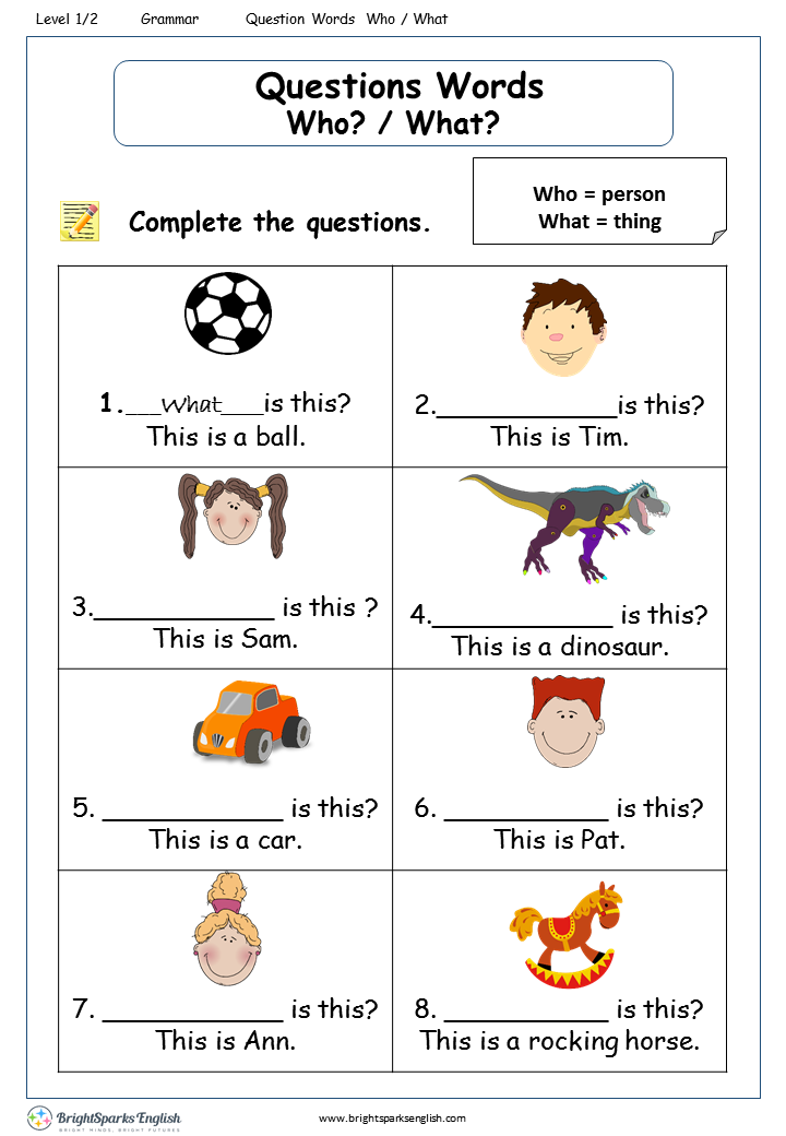 25 Question Words Worksheets For Kindergarten Free