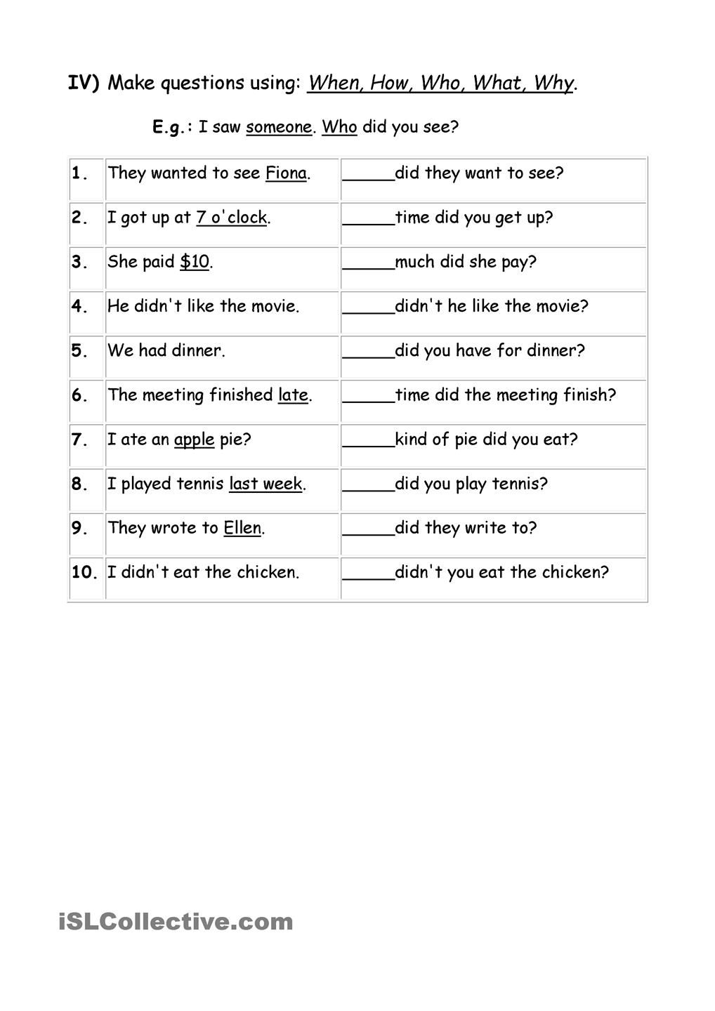 25 Question Words Worksheets For Kindergarten Free