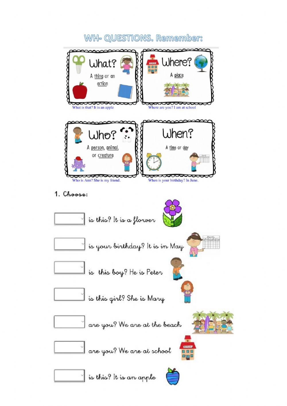 25 Question Words Worksheets For Kindergarten Pdf