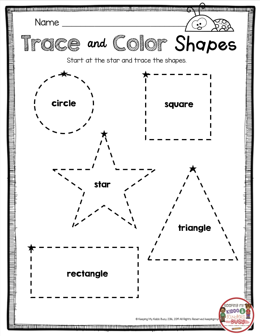 25 Tracing And Coloring Worksheets For Kindergarten Free