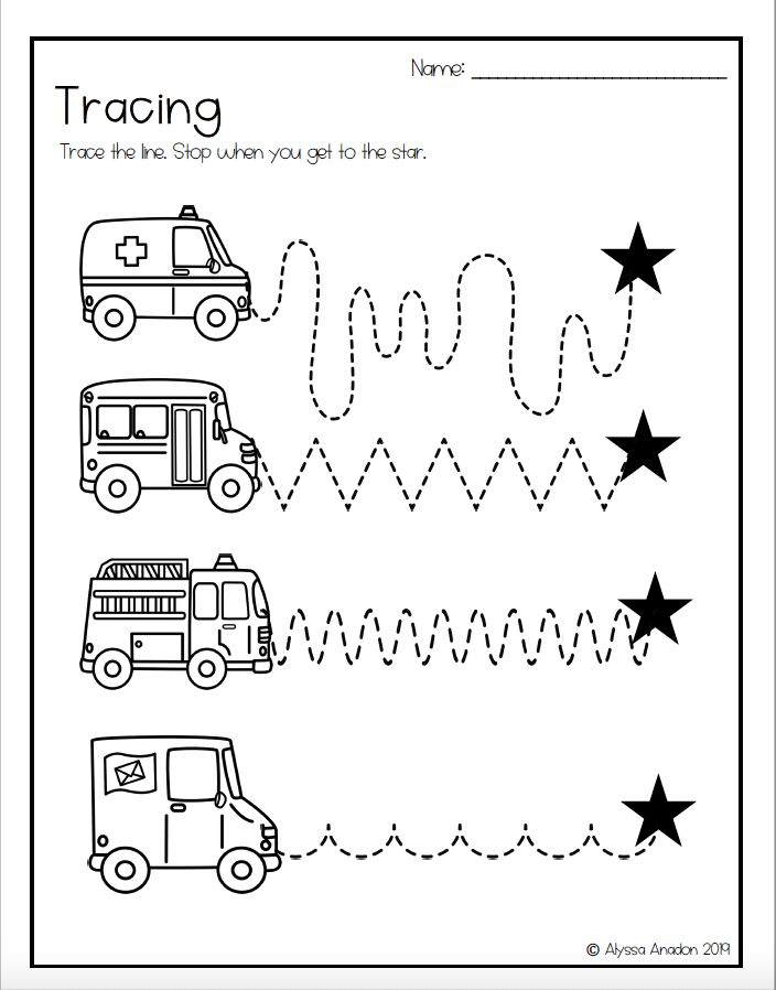 25 Tracing And Coloring Worksheets For Kindergarten Free