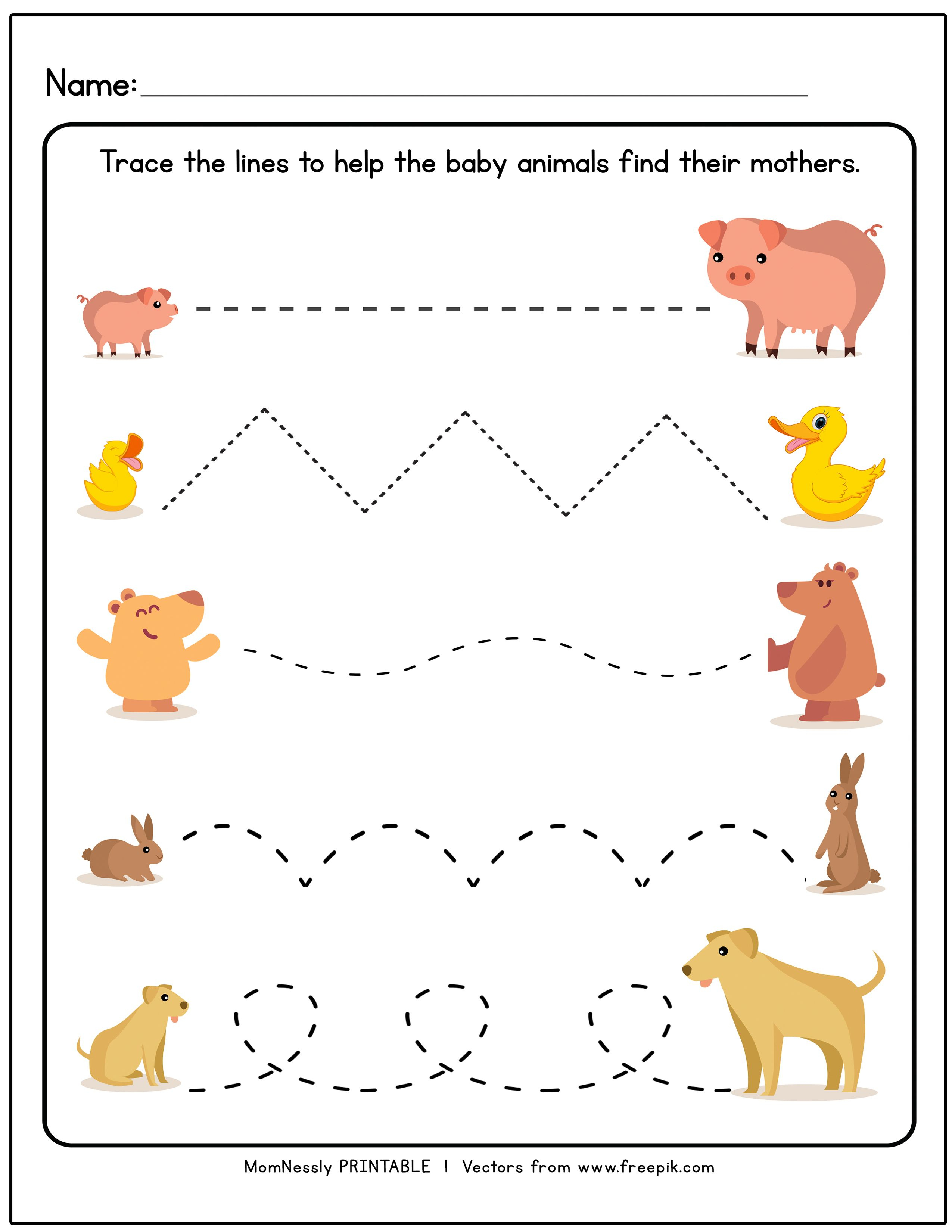 25 Tracing And Coloring Worksheets For Kindergarten Pdf