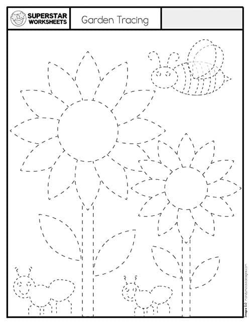 25 Tracing And Coloring Worksheets For Kindergarten Pdf