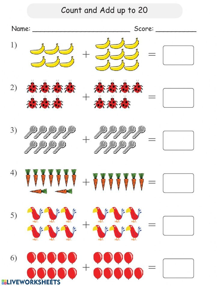 21 Addition Worksheets Kindergarten Up To 20