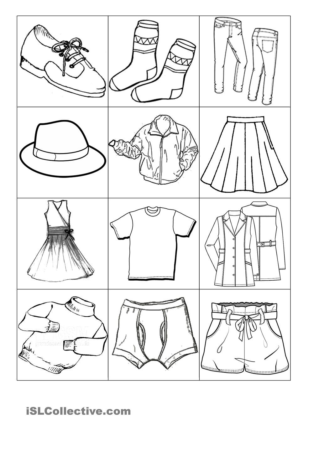 21 Cut And Paste Worksheets Clothes