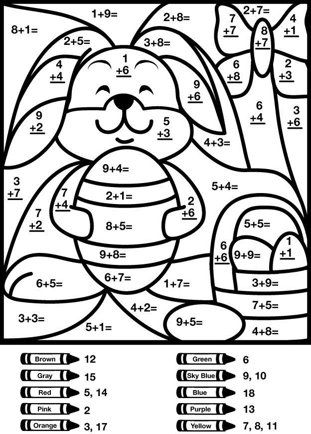 21 Easter Addition Worksheets Kindergarten