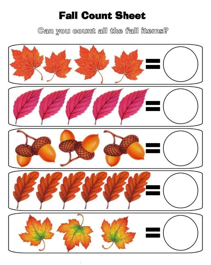 21 Fall Math Worksheets Kindergarten