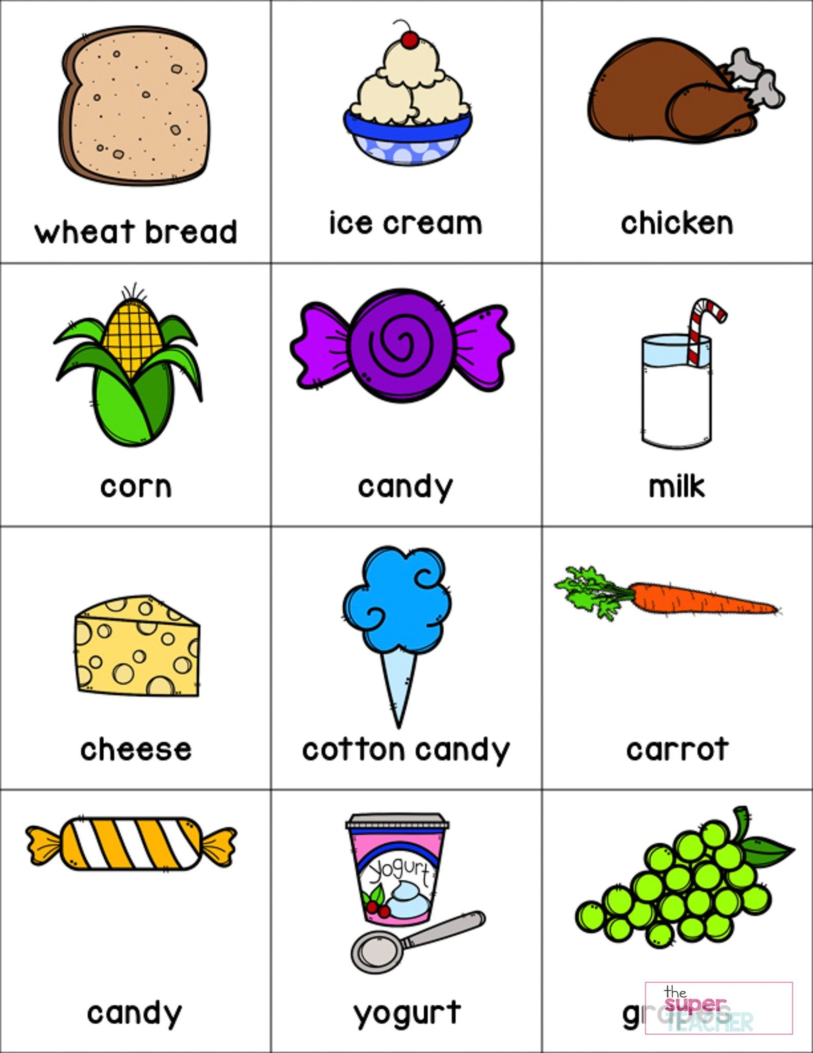 21 Food Vocabulary Worksheets For Kindergarten