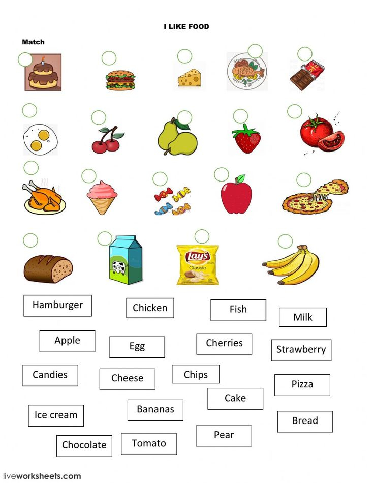 21 Food Vocabulary Worksheets For Kindergarten