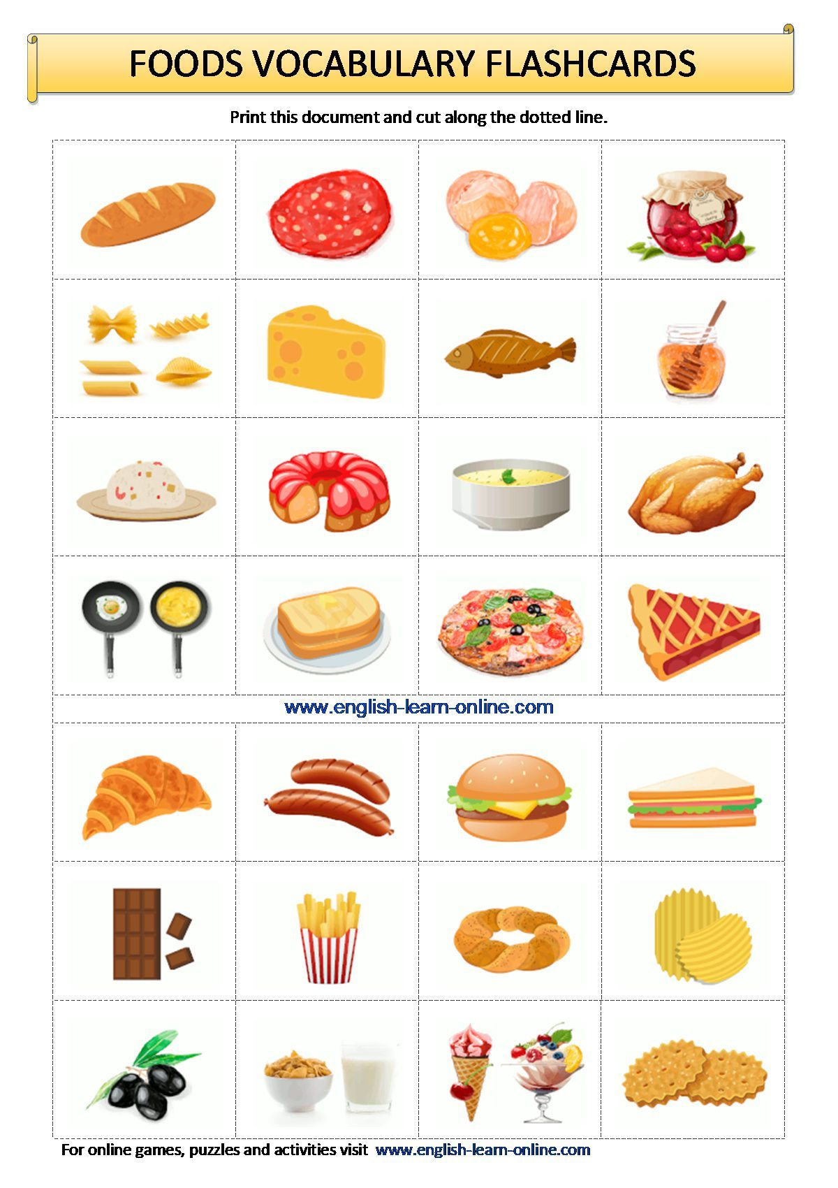 21 Food Vocabulary Worksheets For Kindergarten