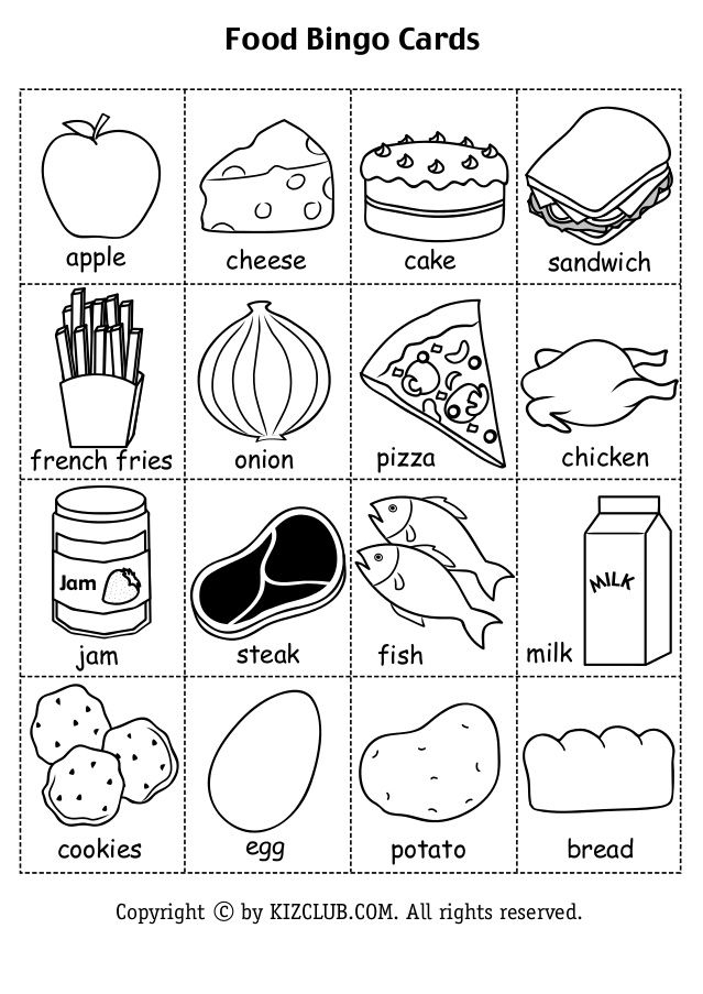 21 Food Vocabulary Worksheets For Kindergarten