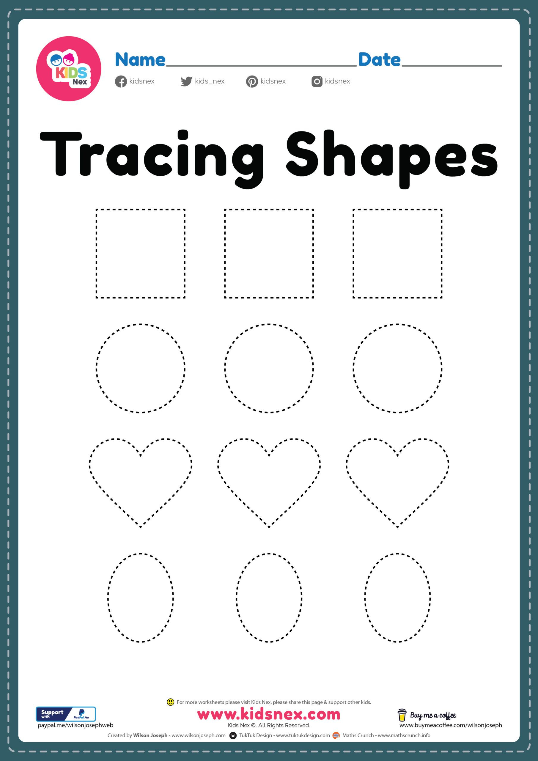 21 Tracing And Coloring Worksheets For Kindergarten