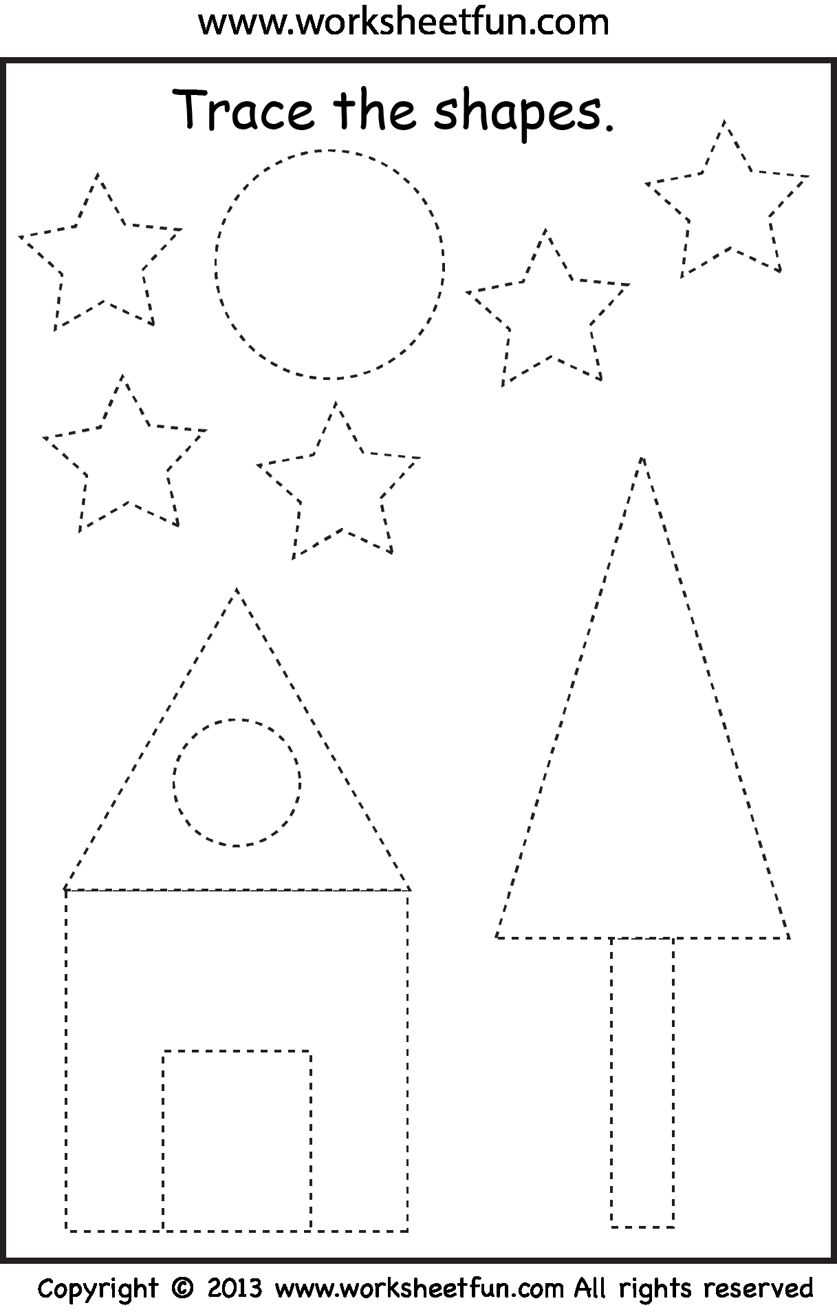 21 Tracing And Coloring Worksheets For Kindergarten