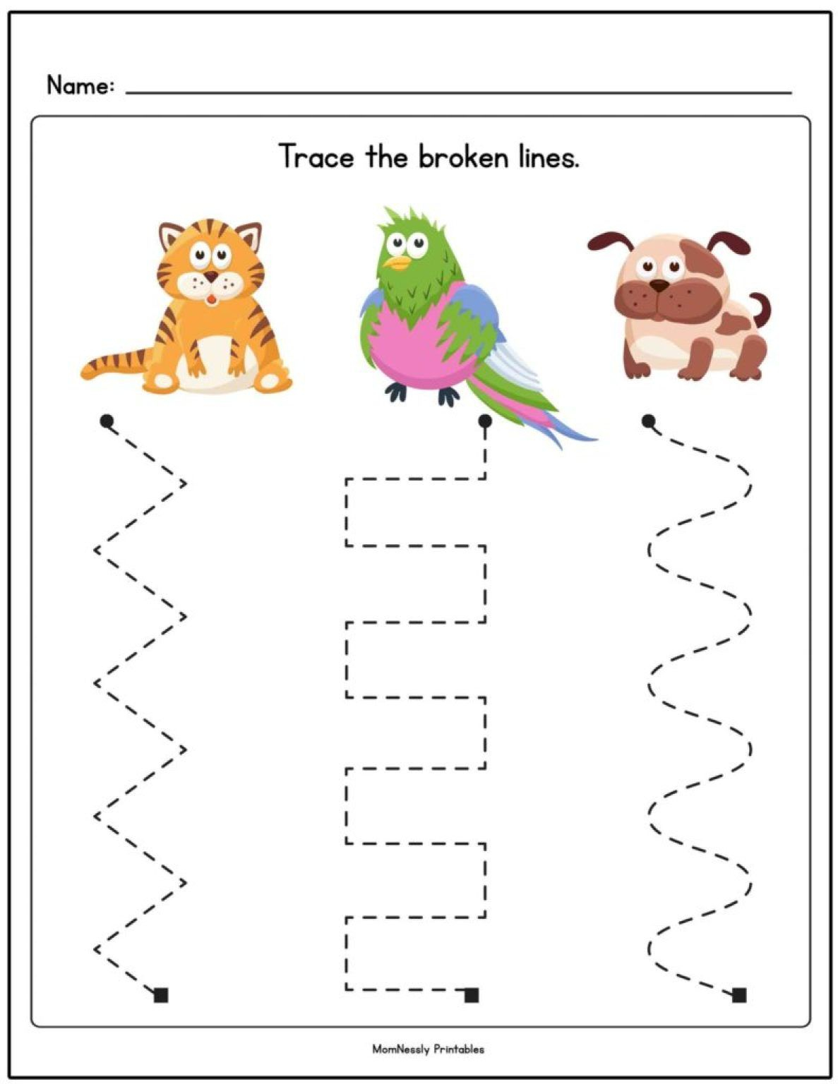 21 Tracing And Coloring Worksheets For Kindergarten