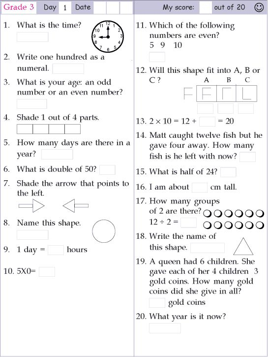 30 3Rd Class Maths Worksheet