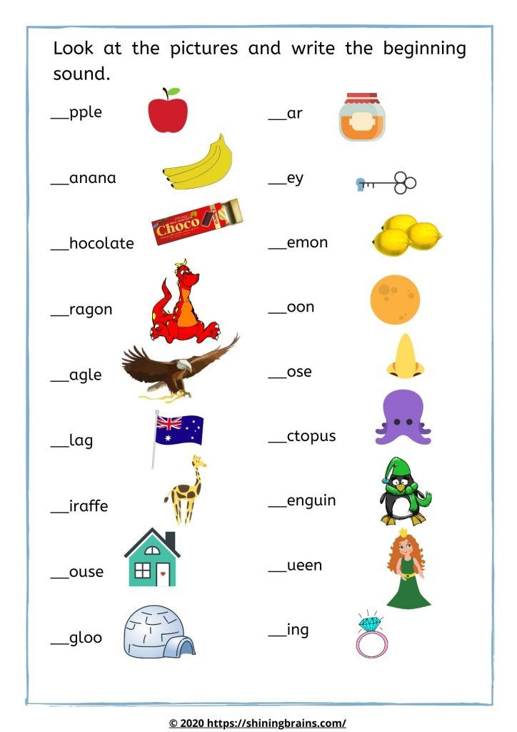 30 English Worksheets For Kindergarten