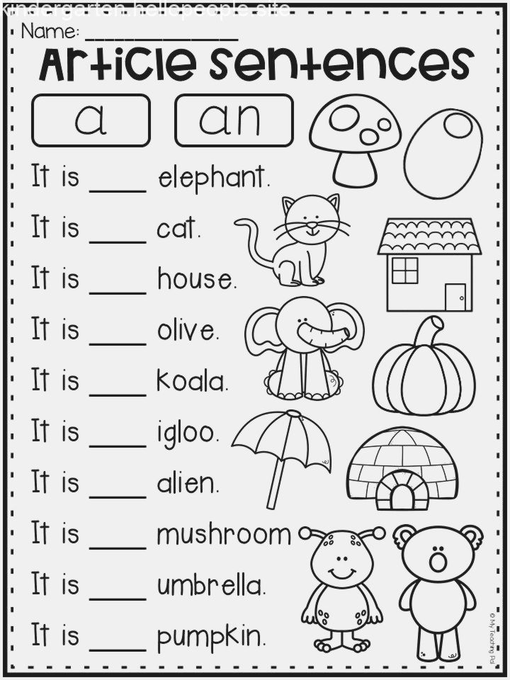 30 English Worksheets For Kindergarten