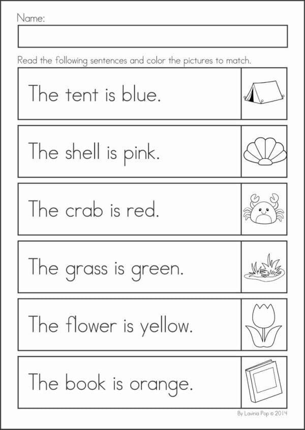 30 English Worksheets For Kindergarten