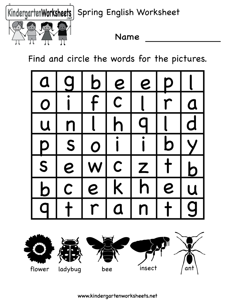 30 English Worksheets For Kindergarten