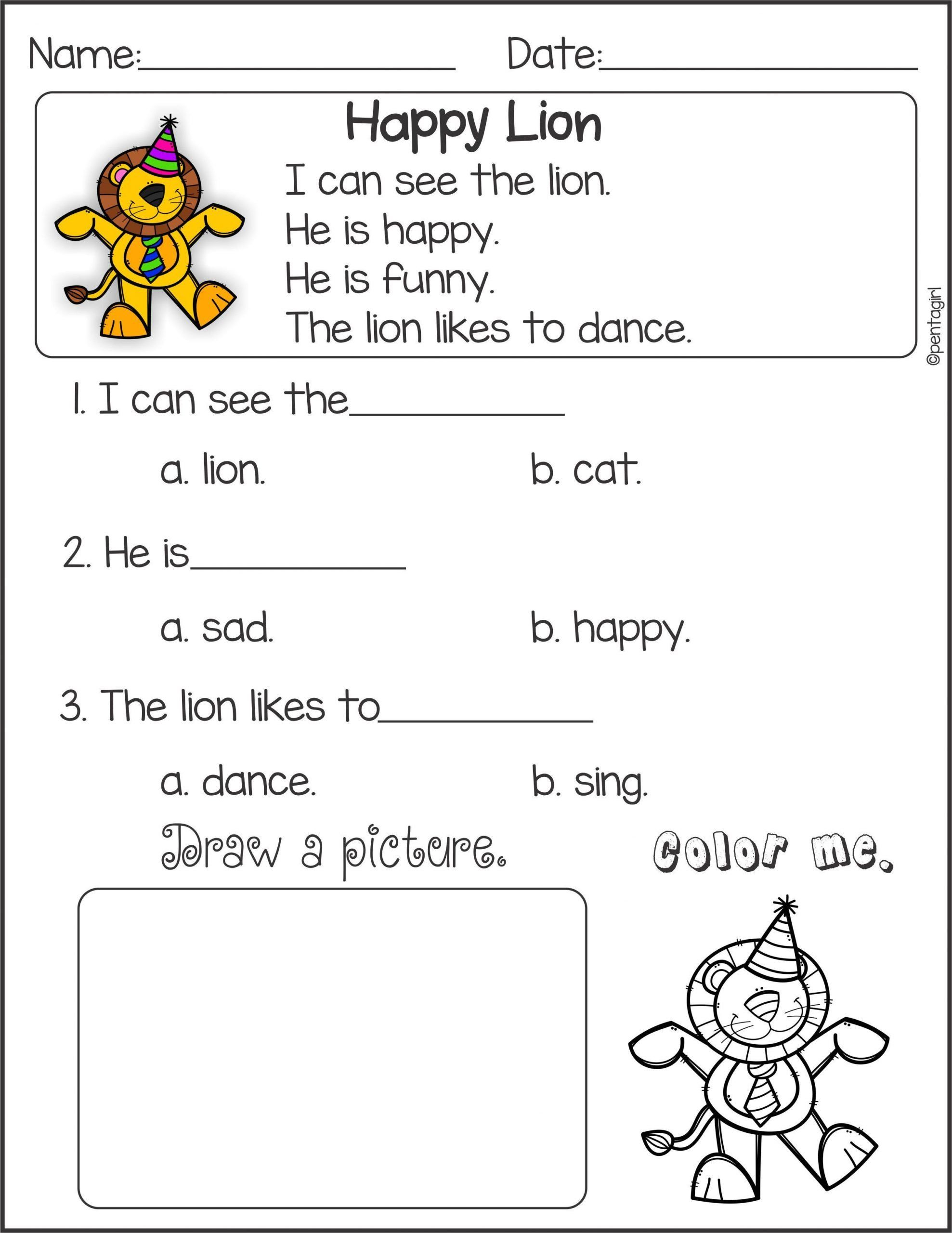 30 English Worksheets For Kindergarten