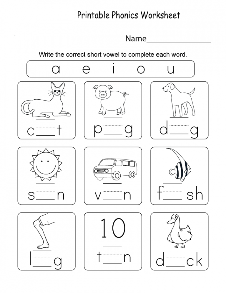 30 English Worksheets For Kindergarten