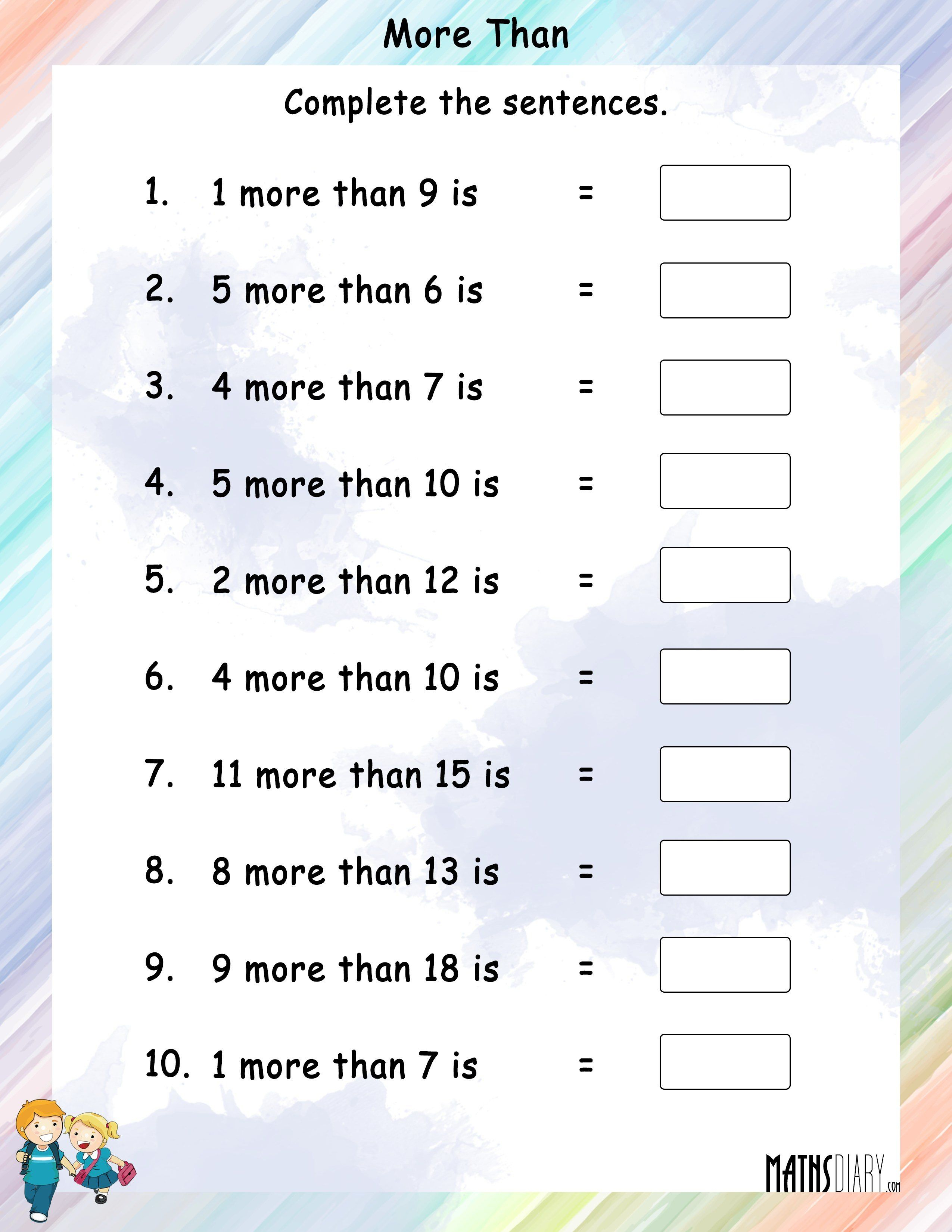 30 Maths Worksheet For Class 1