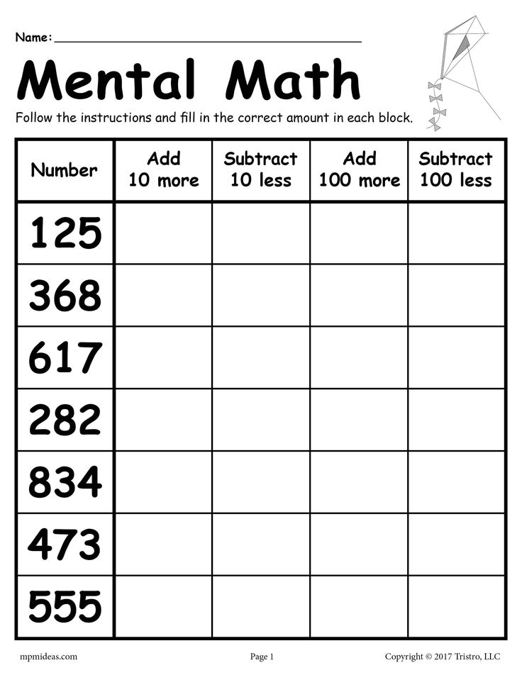 30 Mental Maths Worksheets